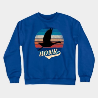 Goose Honk Retro Sunset Crewneck Sweatshirt